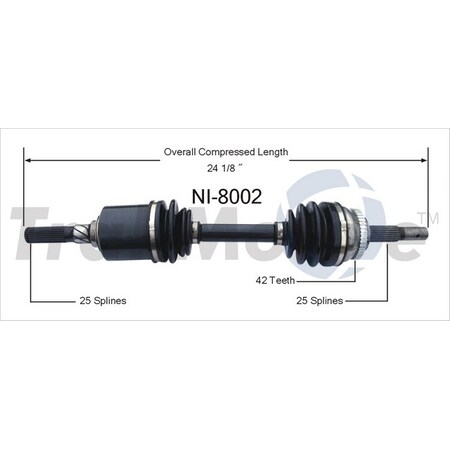 Surtrack Axle Cv Axle Shaft, Ni-8002 NI-8002